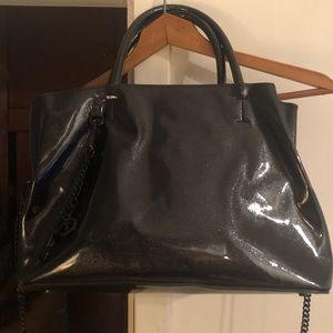 Steve Madden Black Glitter Vinyl Bag